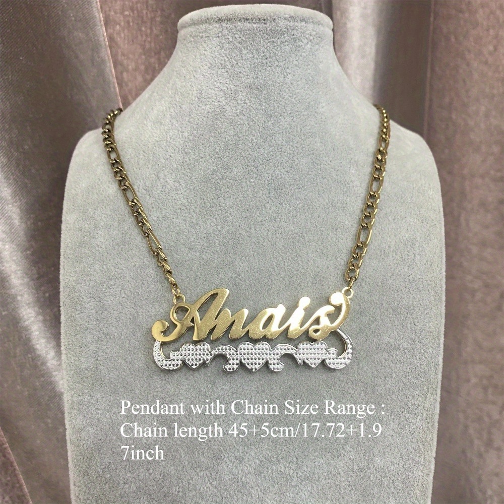 Personalized 18K Plated Stainless Steel Double Layer Name Necklace